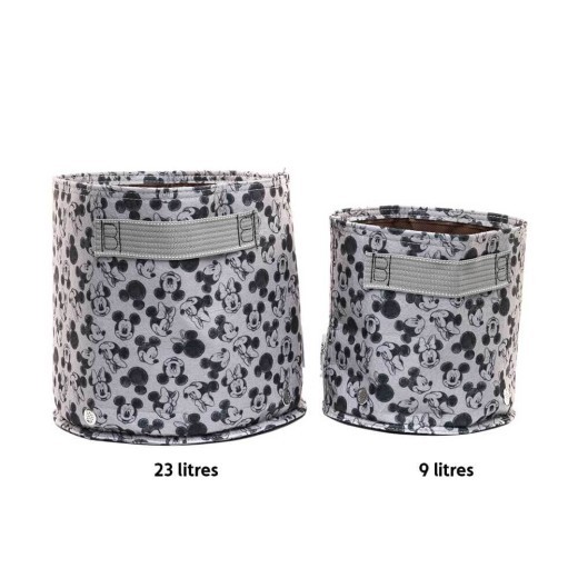 Eco Pot Fabric : Mickey & Minnie Mouse Small Grey