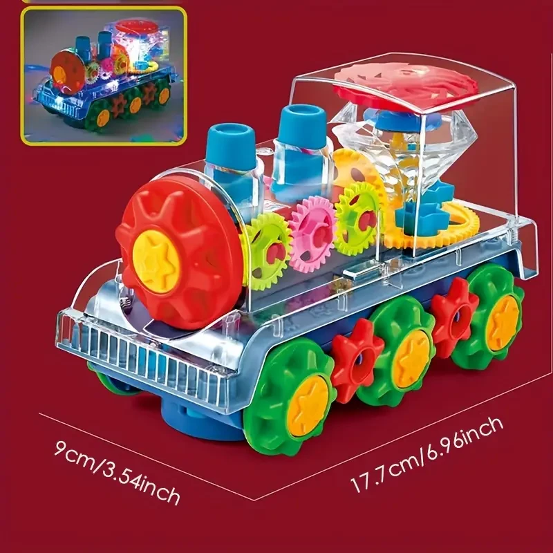 Magical Transparent Train Toy with Lights, Music & 360 Movement - Ideal Christmas Gift for Youngsters Ages 3-6 (Batteries Not Included) by MAYAPHILOS