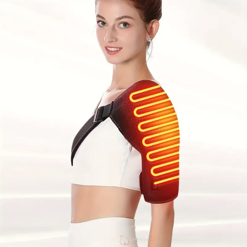 Heated Shoulder Wrap - Shoulder Heating Pad Massager with 3 Vibration and Heat Settings