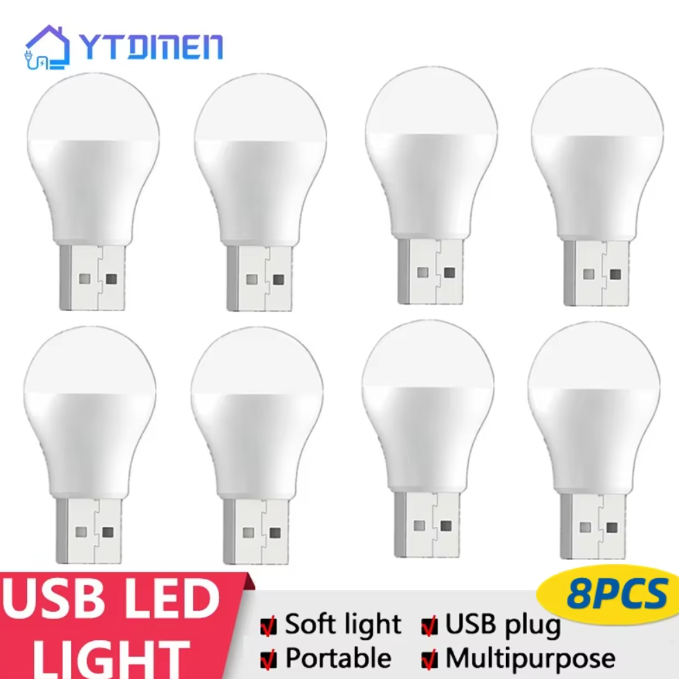 8pcs USB Plug Lamp Computer