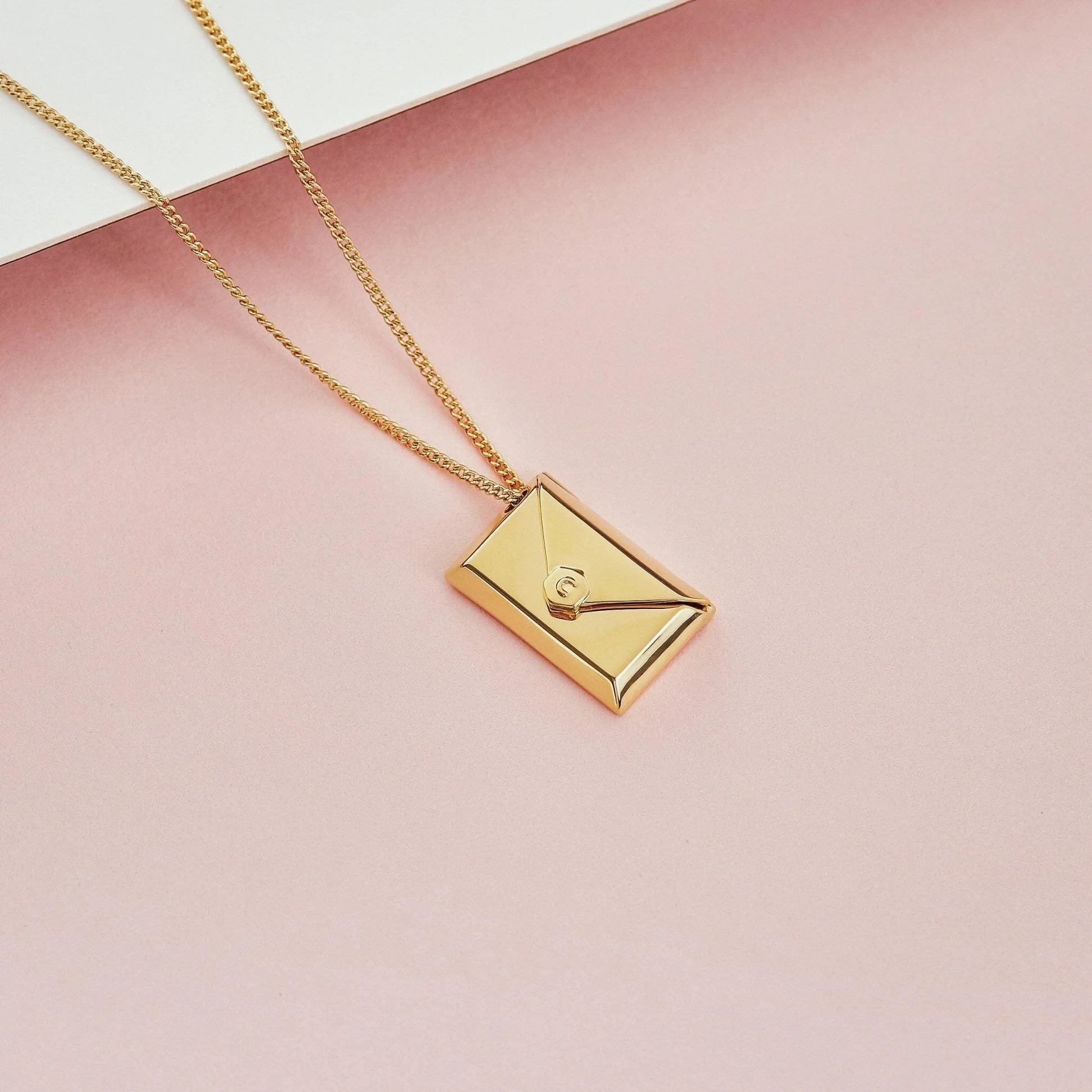 Custom Photo Envelope Locket Necklace