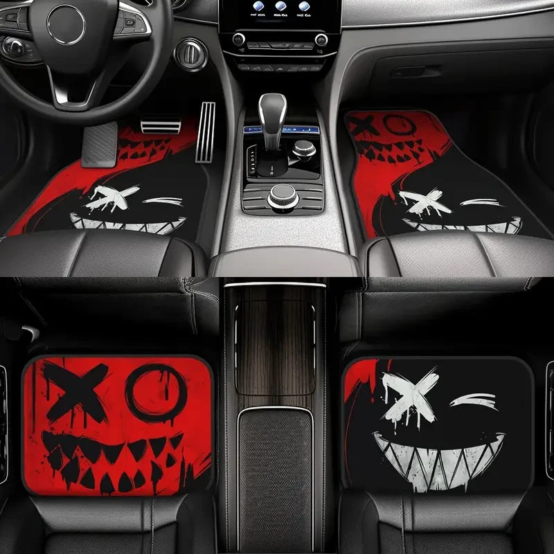 Anime 4pcs Car Floor Mats - Universal Fit, Durable Rubber Protection