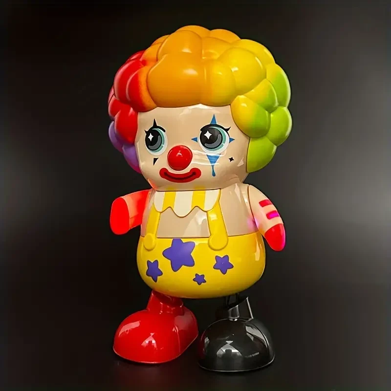 nteractive Dancing Clown Robot Toy for Youngsters - Battery-Powered with Lights & Music, AA Batteries Not Included