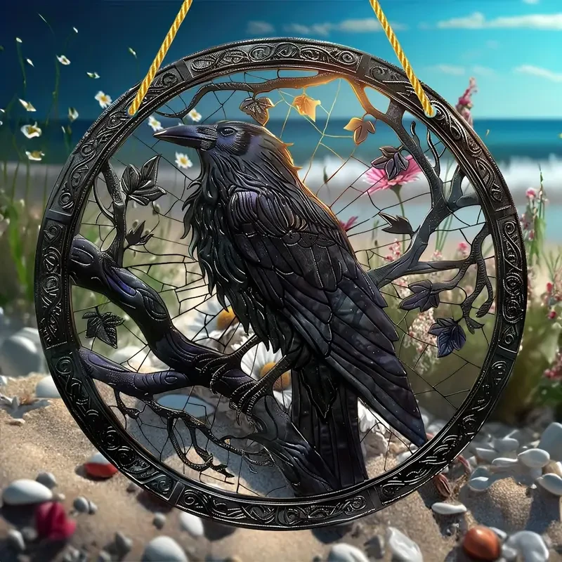 1pc A Crow-stained Window Hanging Catcher