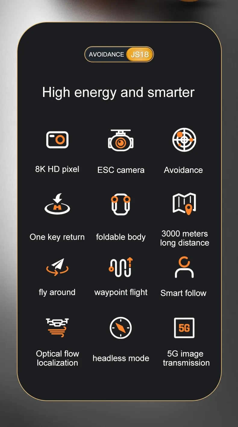 English Version JS18 Obstacle Avoidance UAV Aerial Photography Folding Remote Control