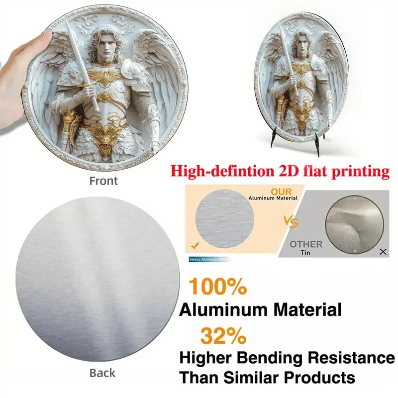 1pc Archangel Michael Inspired Acrylic Wall Plaque