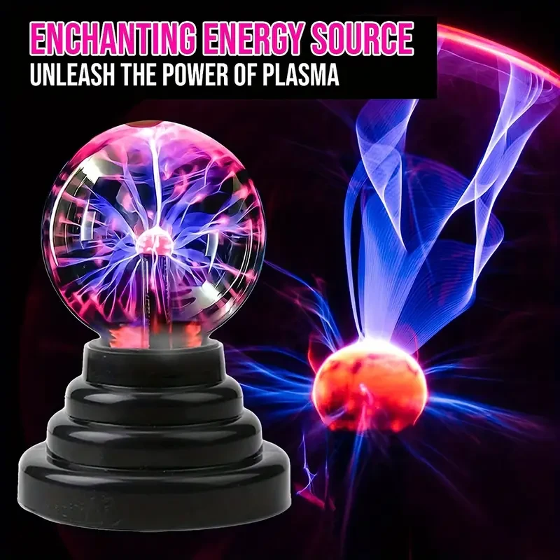 1pc Plasma Ball Light, Touch & Sound Activated Lightning Globe