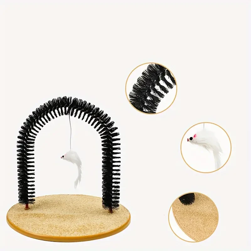Cat Arch Self-Grooming & Massage Toy, Multifunctional Cat Scratching Toy