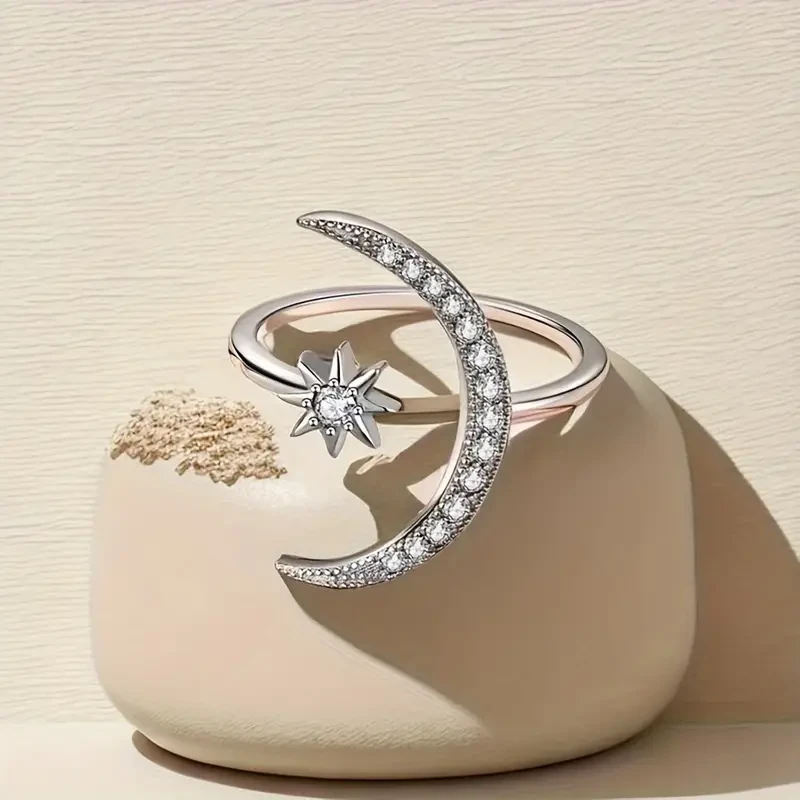 1pc Chic Moon & Sun Cuff Ring