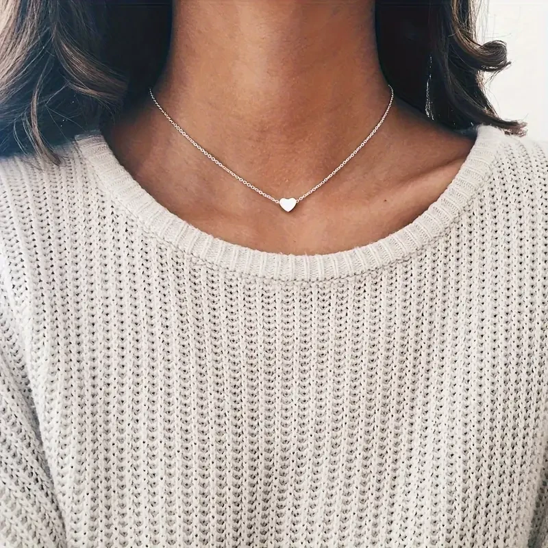Simple Exquisite Heart-Shaped Pendant Necklace