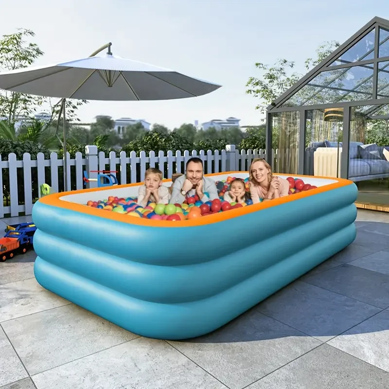 Extra-Large Family-Friendly Inflatable Swimming Pool - Quick-Setup Backyard Oasis for Summer Parties and Relaxation