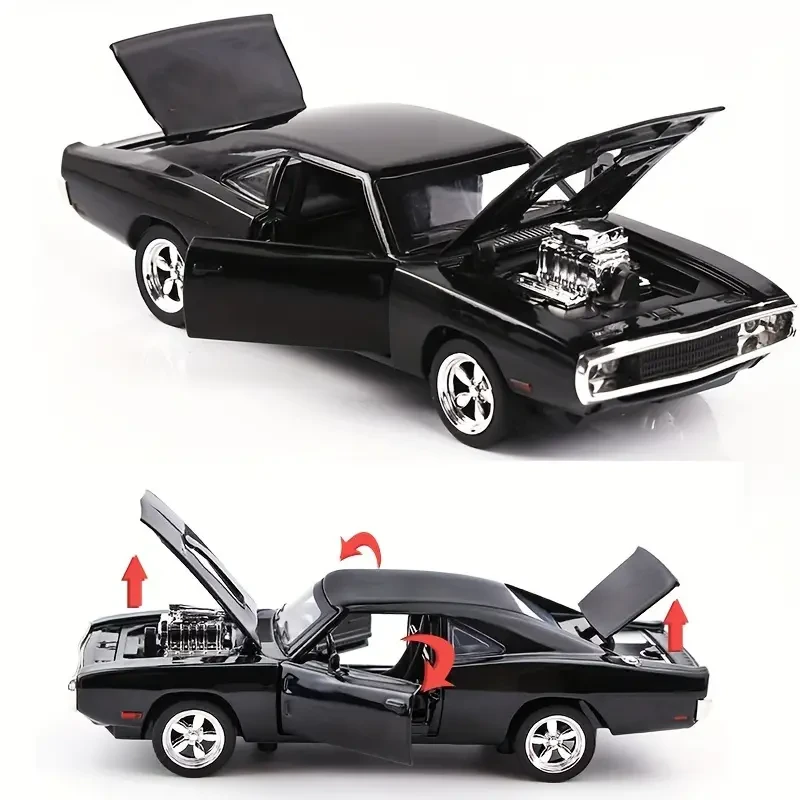 1:32 Scale Classic Alloy Die-Cast Model Car with Opening Doors, Sound & Light Effects