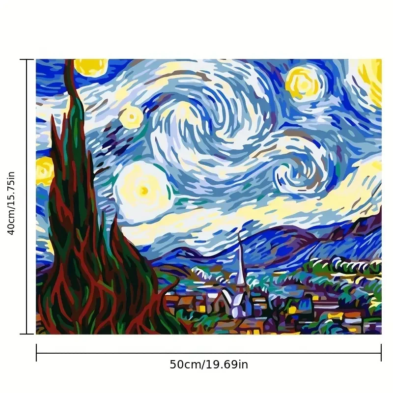 Adult Paint by Number Kit on Canvas 40x50 cm (with Wooden Frame)