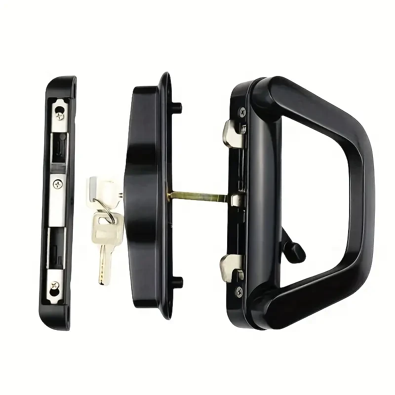 Glass Patio Sliding Door Lock Handle Set - Security Hardware with Key