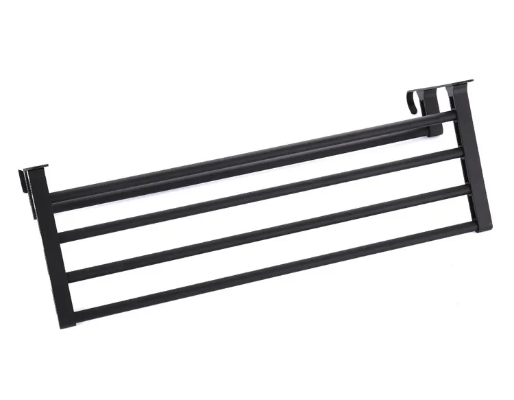 Bathroom Wall-mounted Matt Black Space Aluminum Bath Towel Rack