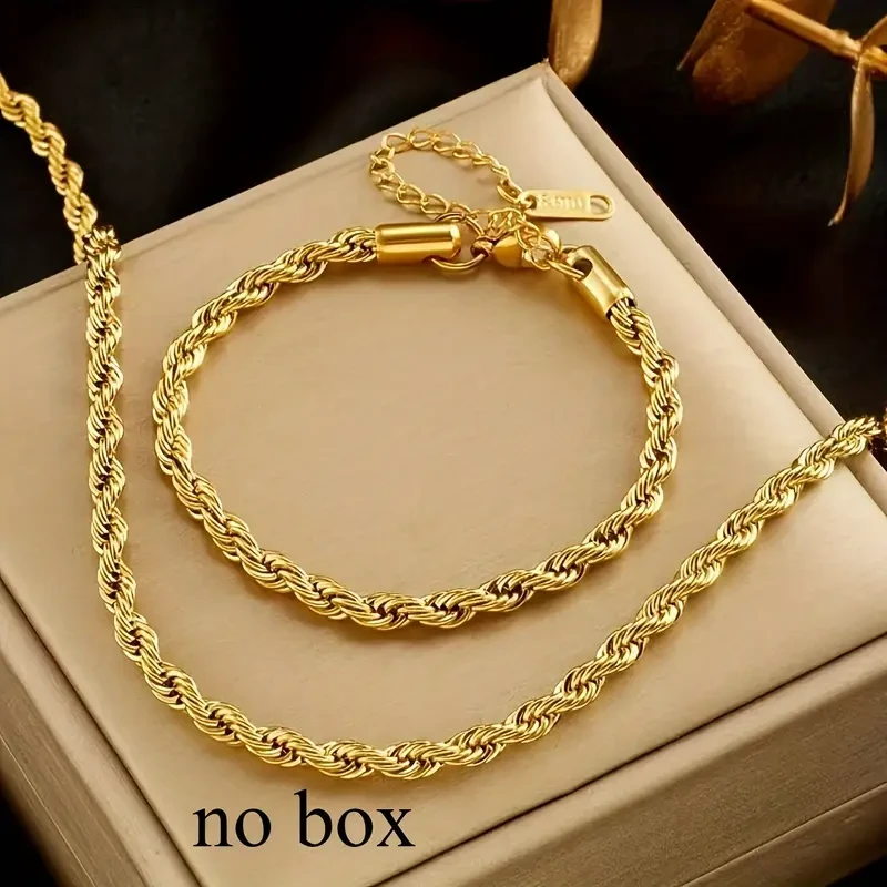Golden Necklace And Bracelet
