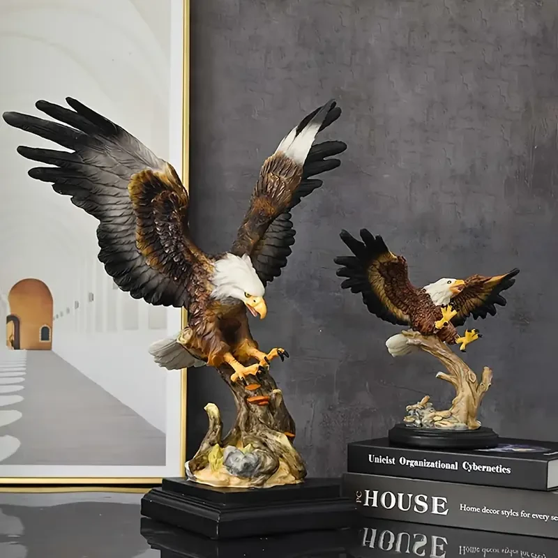 1pc Elegant Resin Decorative Eagle Figurine