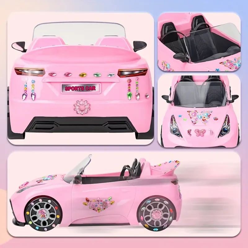 Children's Doll Sports Car Model - Fits 29.21 cm Doll Accessories - 2 Seater Convertible with Harness and Roller - Christmas Gift for Girls