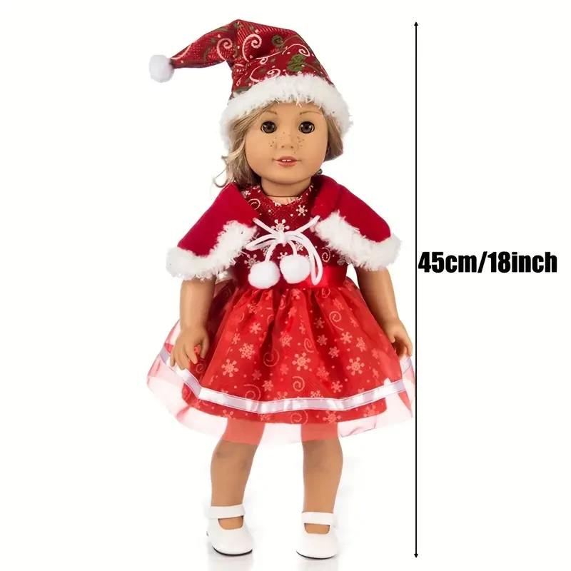 1 Set 45.72 Cm Bowknot Dress Outfits + Hair Band, 2pcs Doll Costume Accessories, Gift For Any Doll Lover, Christmas Halloween Gifts, Not Include Doll