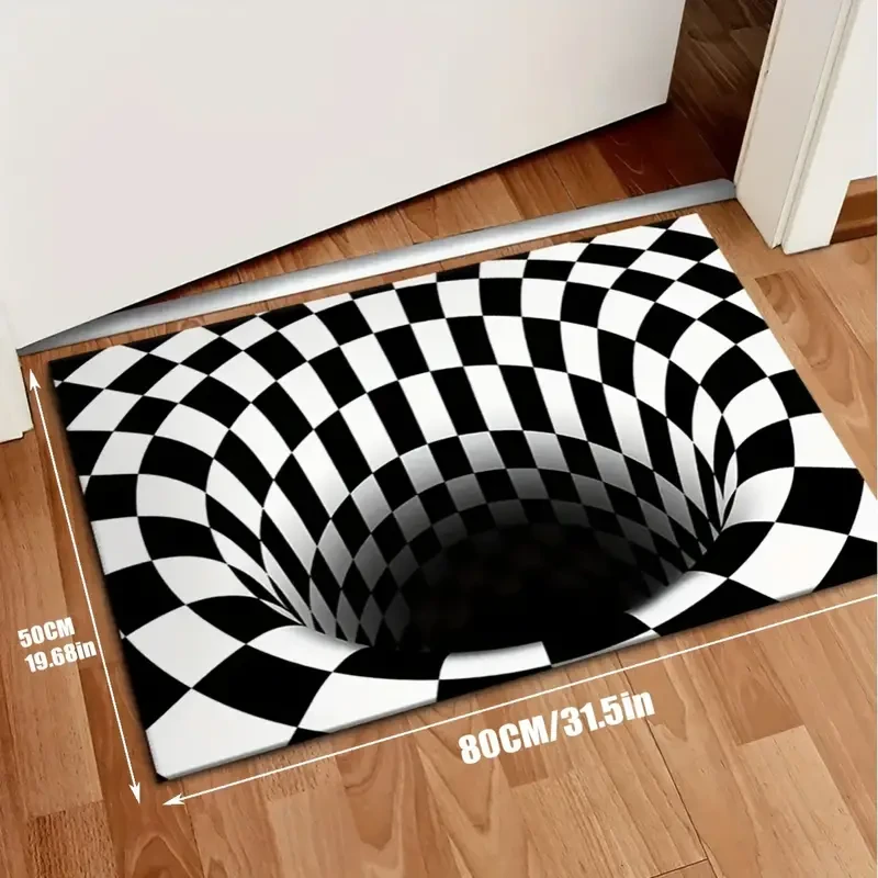 Vibrant 3D Optical Illusion Carpet Colorful Fall Design Floor Mat