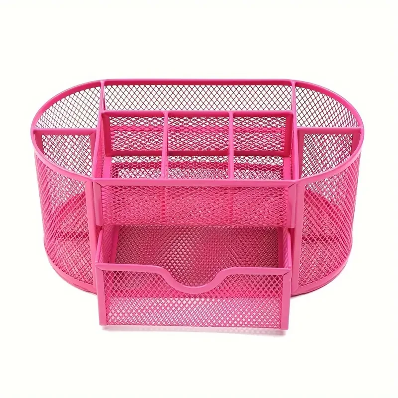 Pen Holder Mesh Desk Tidy  Desktop Stationery Organizer with Drawer
