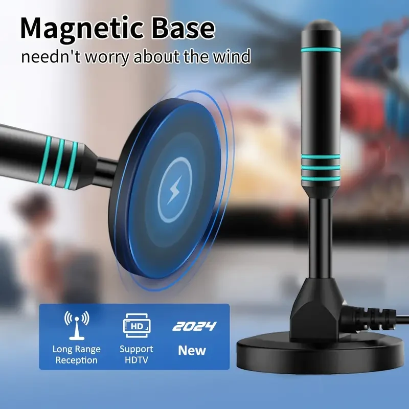 2024 Model Indoor Digital HDTV Antenna - USB Powered, 4K UHD & 1080p Support