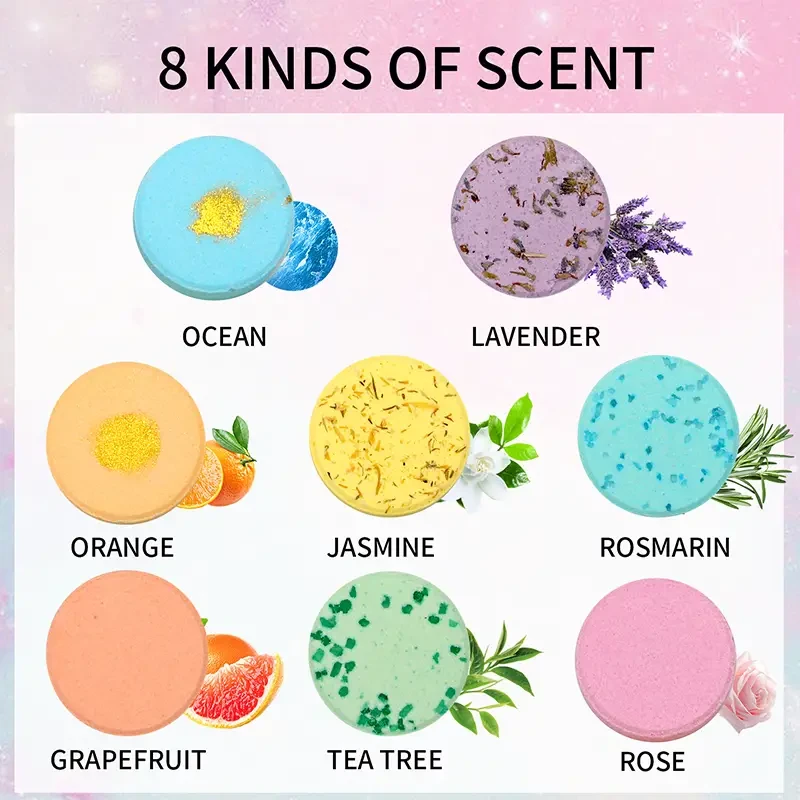 Shower Steamers 8 Pack Bath Bombs Essential Oil