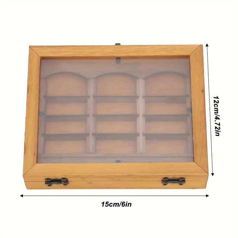 3D Wooden Bookshelf Miniature with 100 Mini Books - Rustic Shaker Decor