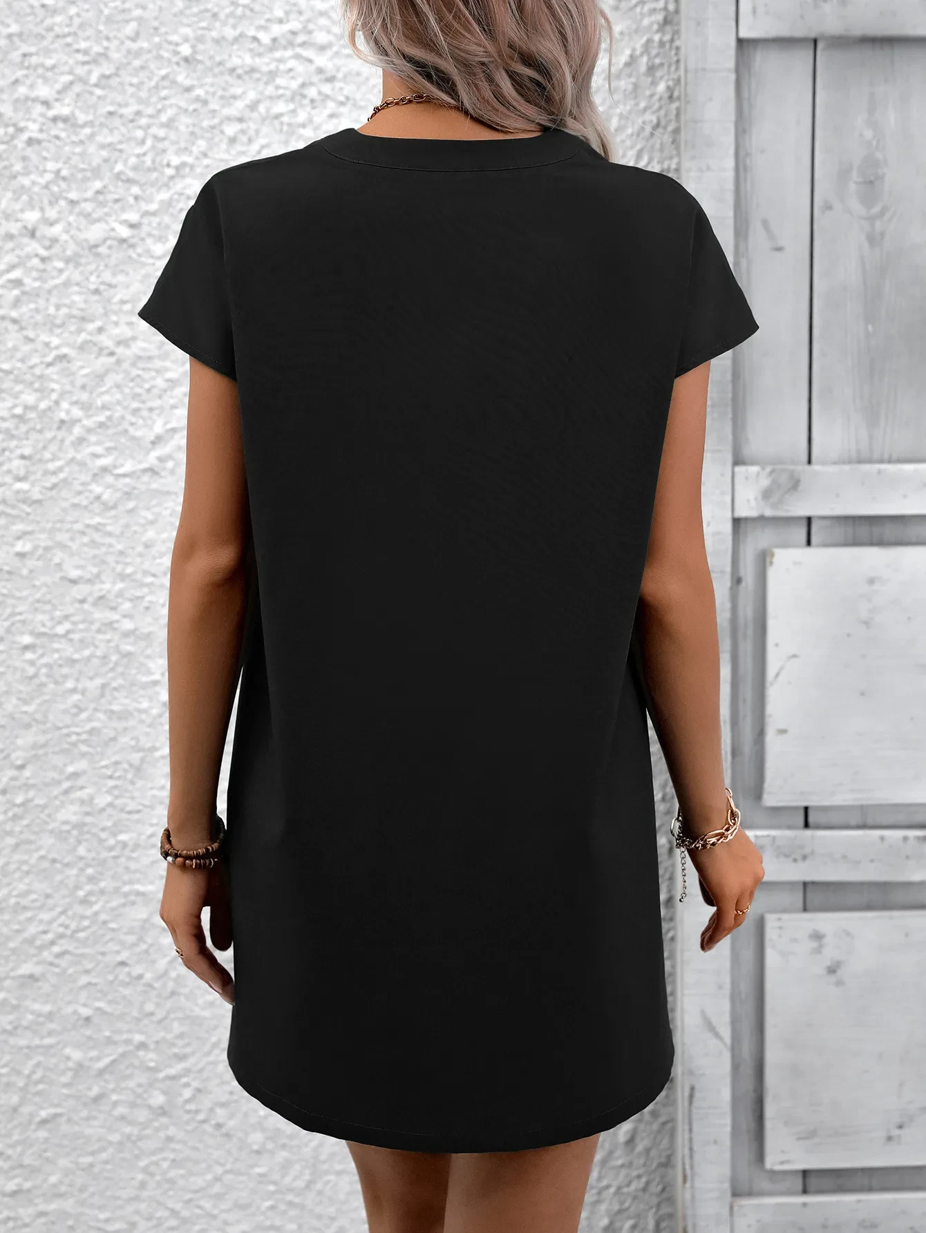 Women's Mid-length Loose Printed Shirt Dress