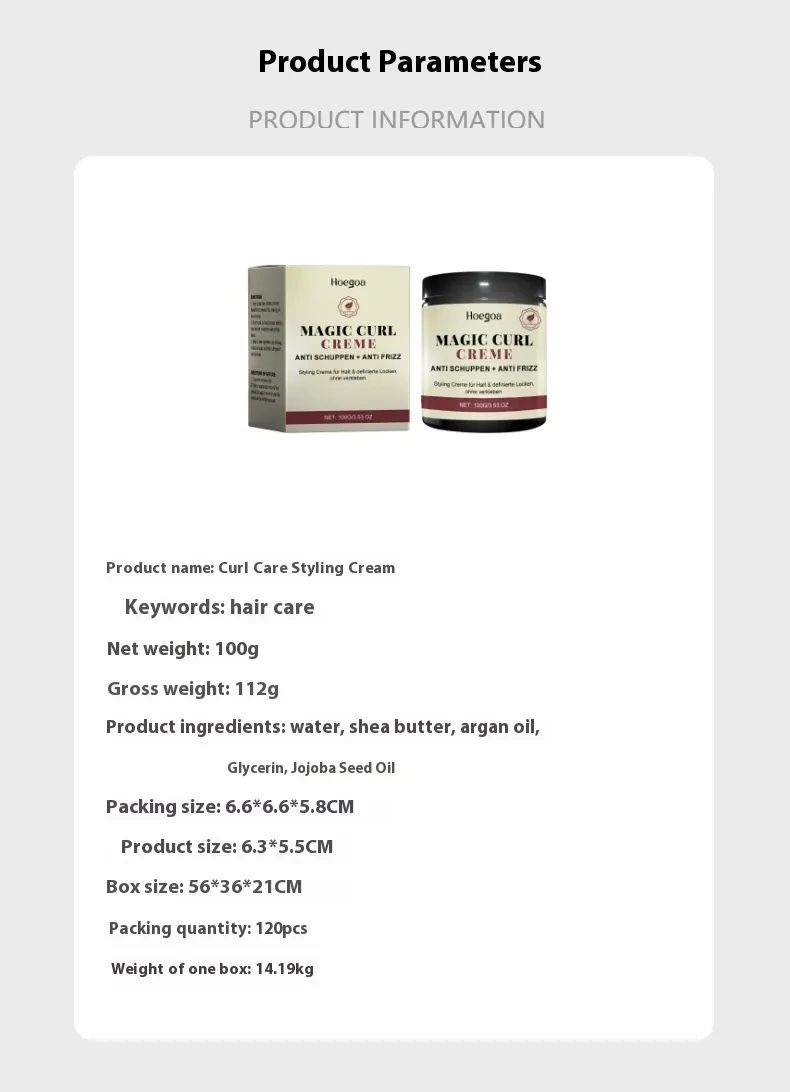 Curly Hair Shaping Care Nourishing Natural Soft