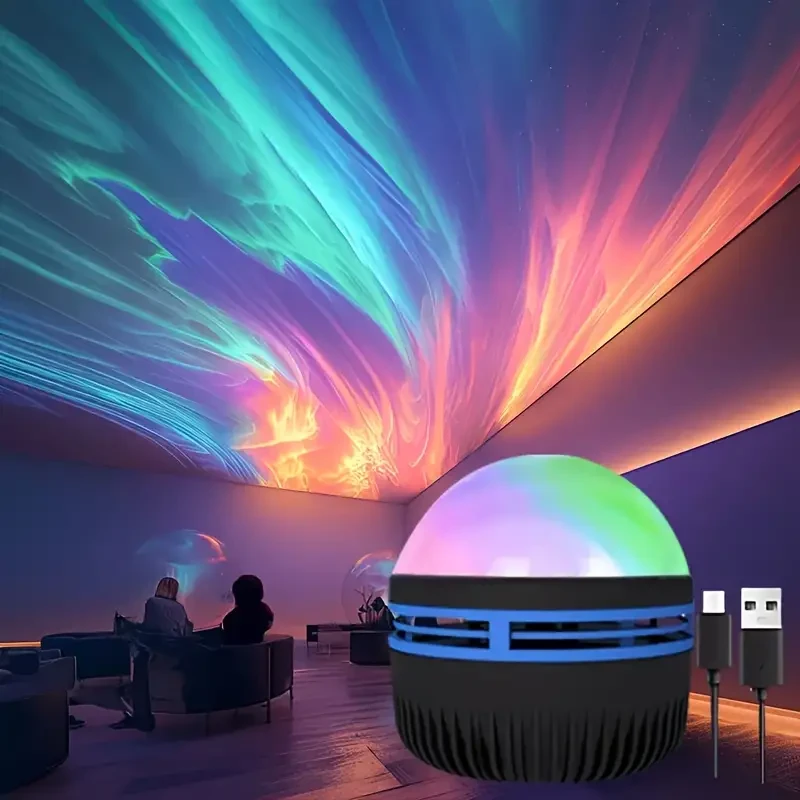 USB Powered Aurora Projector Lamp Northern Lights Landscape Effect