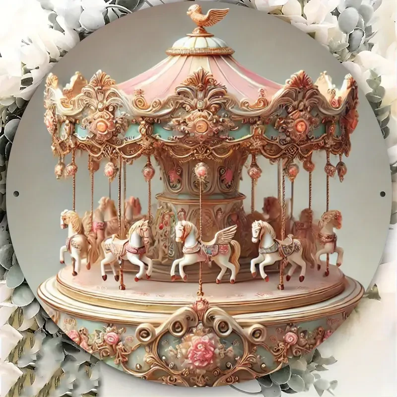 3-Pack Classic Elegant Acrylic Carousel Music Boxes, Vintage Hanging Decor