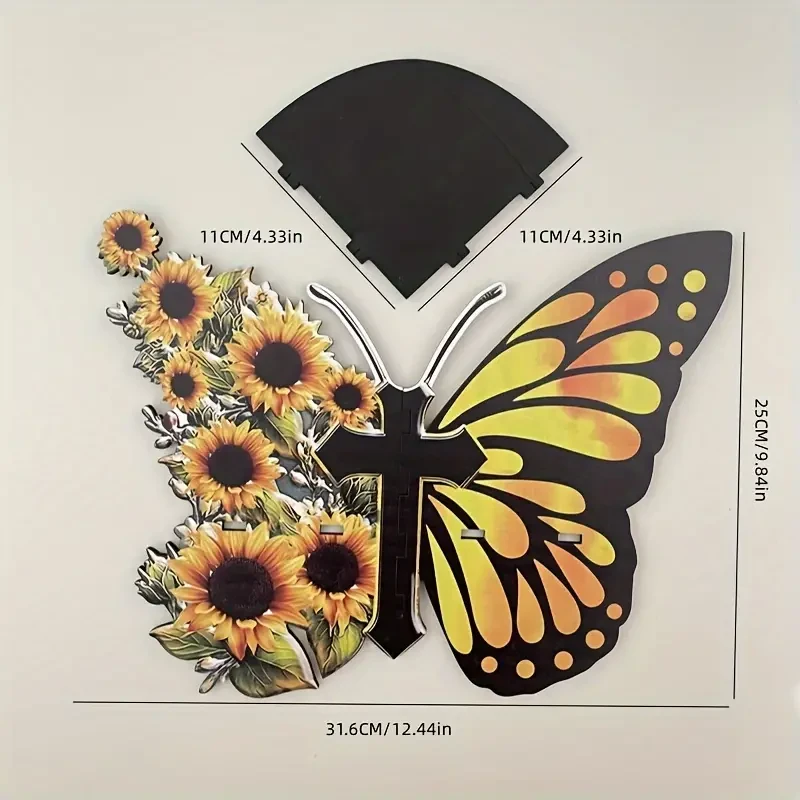 Whimsical Sunflower Butterfly Wall Corner Rack Spacious Storage Shelf for Home & Party Decor