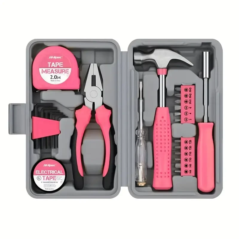 24-Piece Essential Household Hand Tool Kit DIY & Repair Set with Storage Case