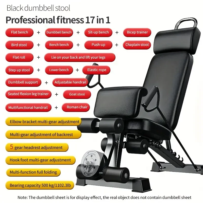 ADKING 17-in-1 Dumbbell Bench  Adjustable Home Gym Exercise Chair