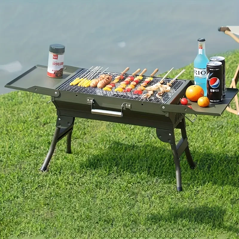 Large Foldable Charcoal BBQ Grill  Portable Outdoor Barbecue Box