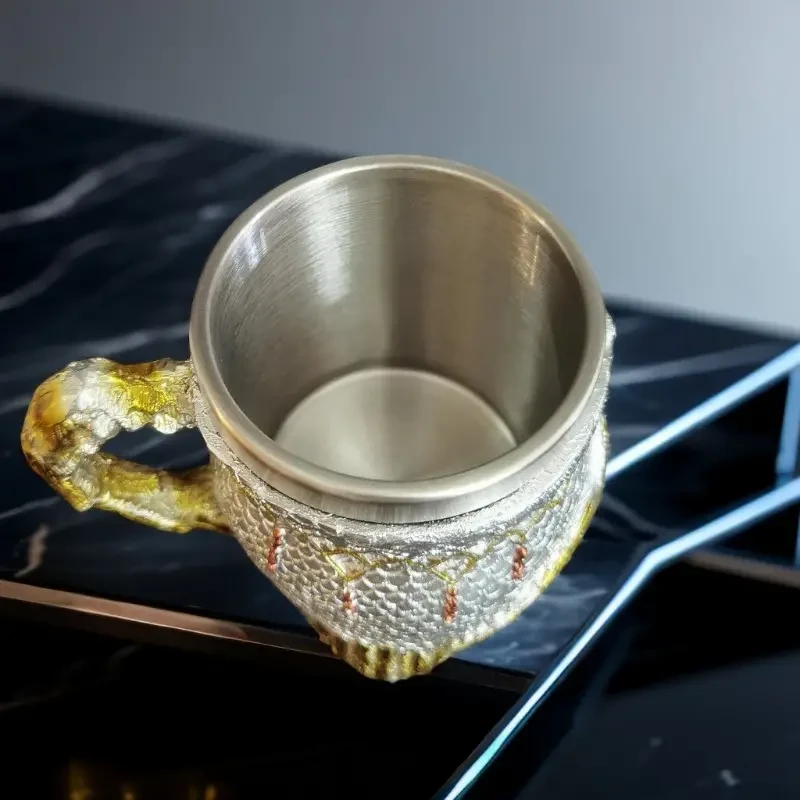 Hand-carved Owl Stainless Steel Resin Mug Coffee Mug