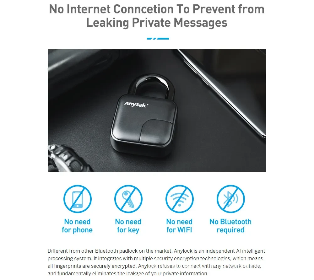 Smart Lock Waterproof L3 Fingerprint Padlock