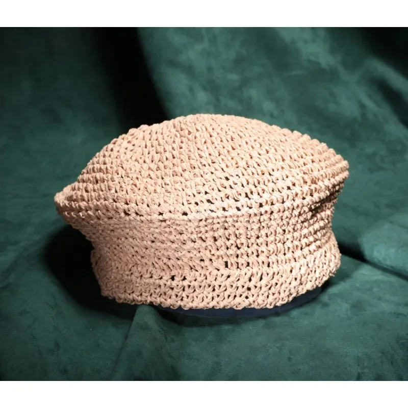 Niche Japanese straw beret hat French biscuit hat
