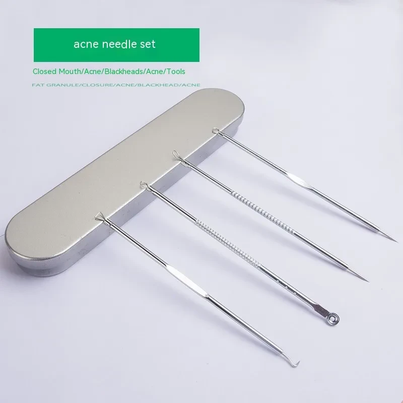 Iron Box Stainless Steel Acne Needle Suit Beauty Tools