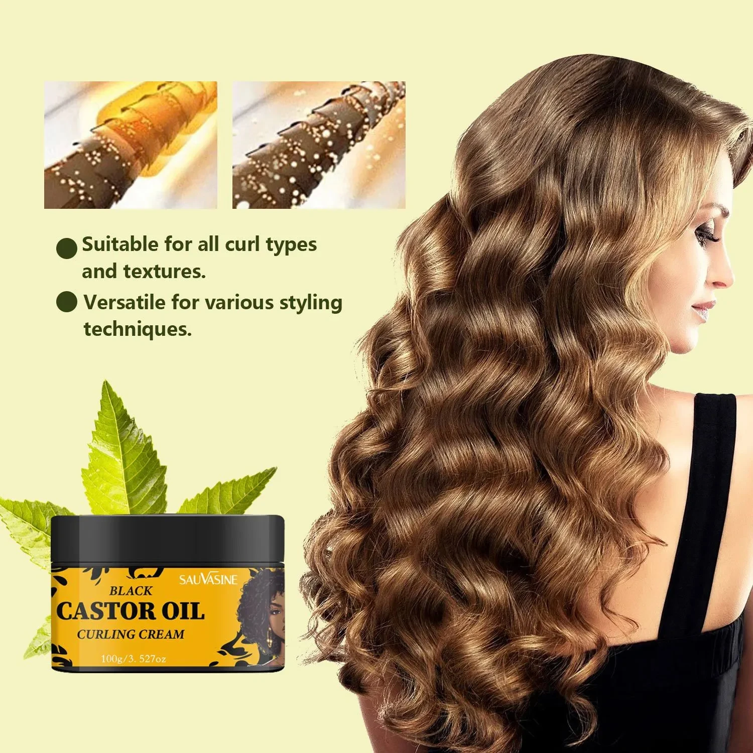 Black Castor Oil Curly Hair Cream Care