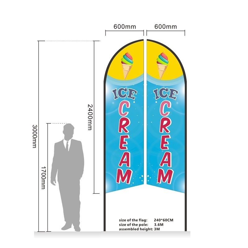 Feather Flag Double Sided 3.4M Pre-print