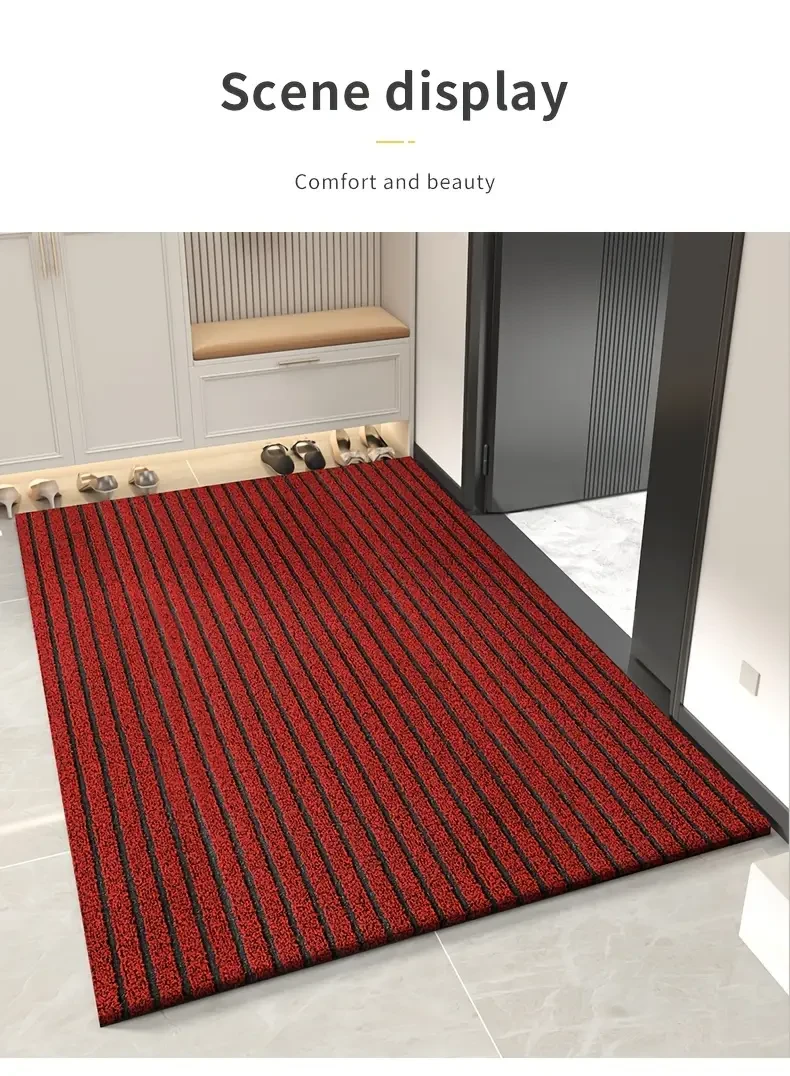 Striped Dirt Resistant Floor Mat