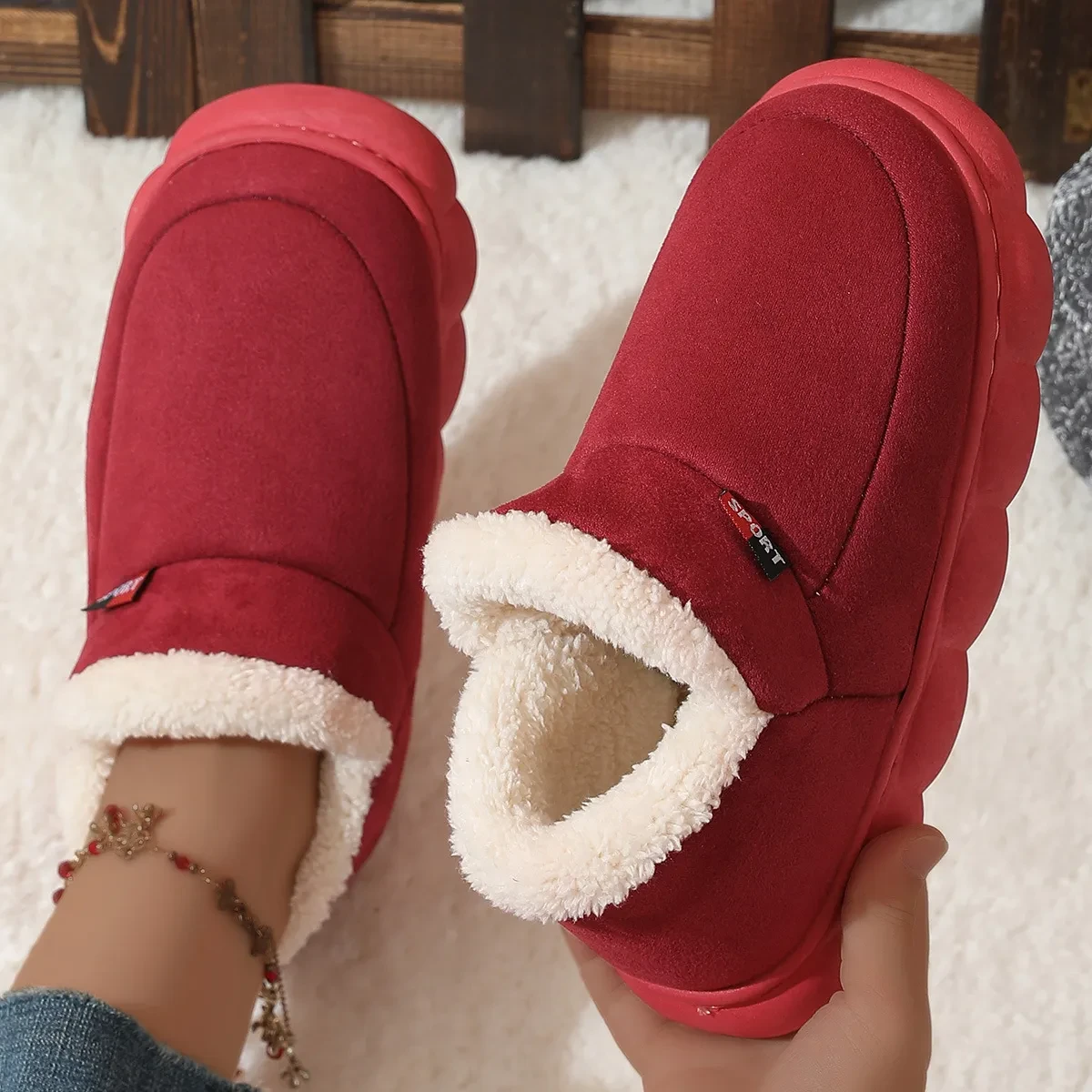 Winter Plush Cotton Shoes Women