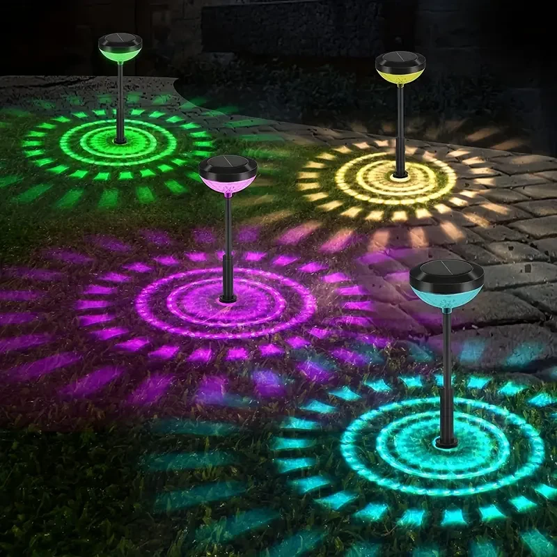 6pcs Solar Lawn Lights  Warm & Color Decorative Pathway Lights