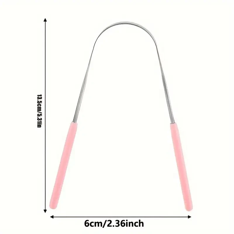 Reusable Stainless Steel Tongue Scraper - Comfort Grip Oral Care Tool