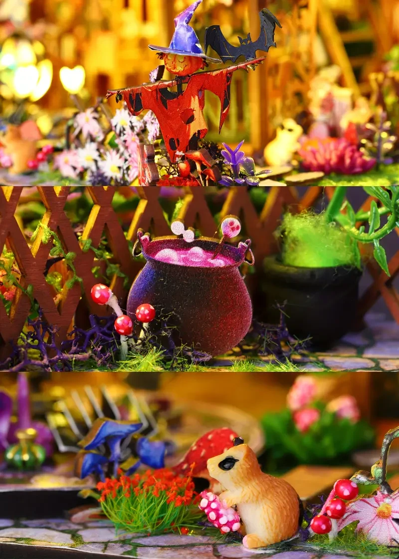 Magic Cottage Kit - Illuminated 3D Wooden Puzzle Mode