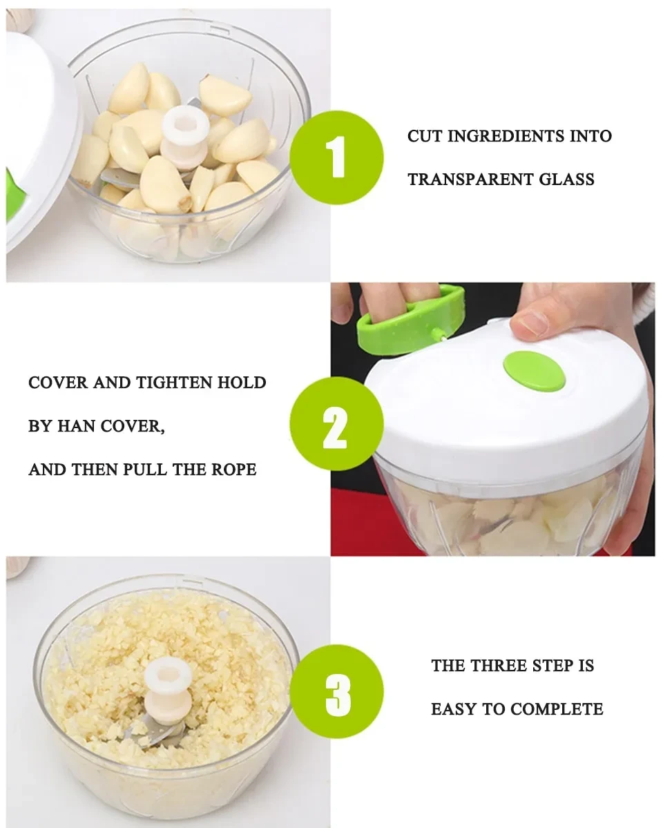 Multifunction High Speedy Chopper Shredder Manual Meat Grinder Kitchen Tools