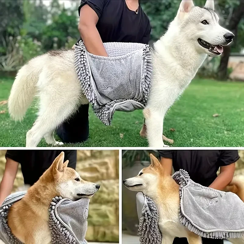 RapidDry Pet Bath Towel  Super Absorbent & Gentle Grooming Towel