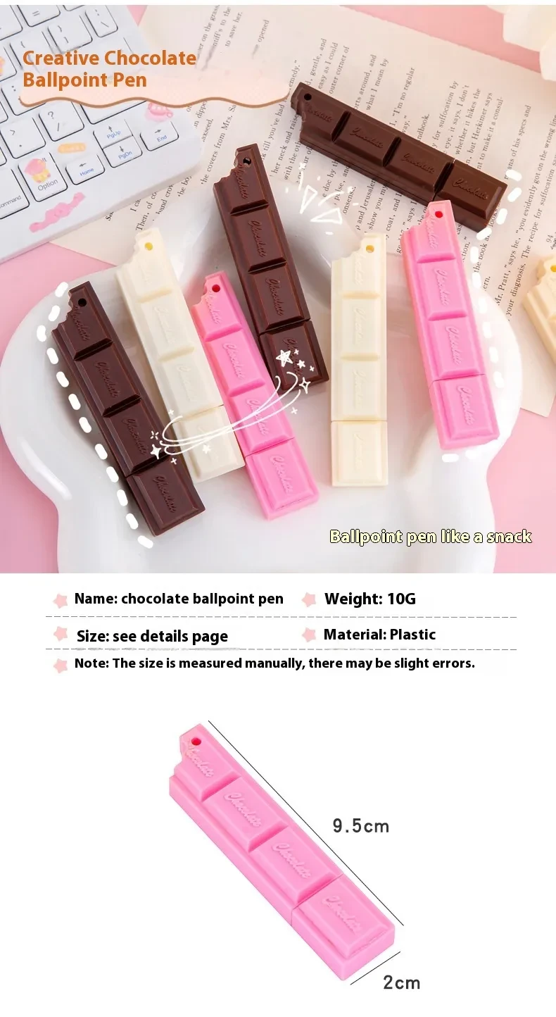 Creative Chocolate Ballpoint Pen Cartoon Simulation Food Student Studying Stationery Supplies